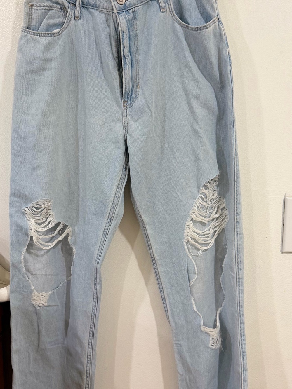 Hollister Light Blue Distressed Boyfriend Jeans